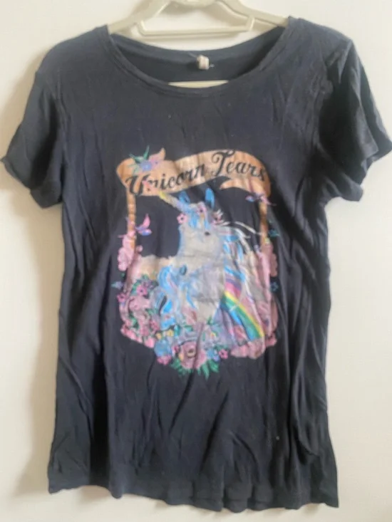 Spell Designs Unicorn Tears Charcoal Tee S - Picture 1 of 3